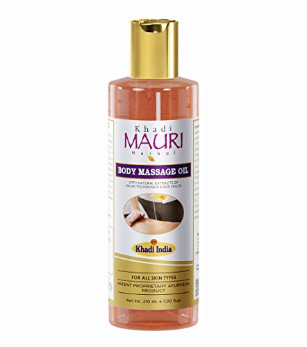 Khadi Mauri Herbal Body Massage Oil with Jojoba - Herbal & Ayurvedic - 210 ML