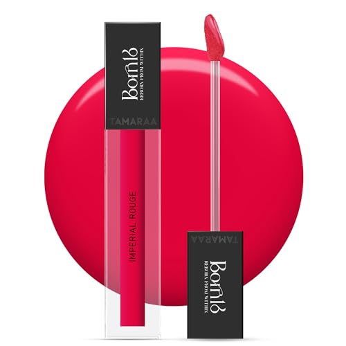 Born16 Tamaraa Liquid Lipstick – Imperial Rouge | Hydrated-Matte Finish with SPF | Waterproof, Transfer-Proof, 24-Hour Wear | Vegan & Non-Drying with Shea Butter, 4ml