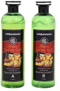 URBANMAC Fruit Vinegar Hair Color Black Gel With Dye Brush and Mixing Bowl Hair Colouring Kit