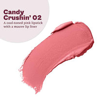 Typsy Beauty Twist & Pout Lipstick & Lip Liner | Lipstick with Matching Liner for Defined Lips I Candy Crushin I Matte finish & Contoured Lip Effect I Mauve Pink | Made In Korea | 0.75 + 0.16g