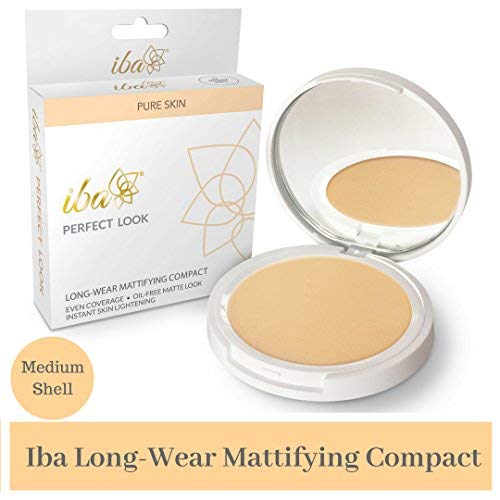 Iba Halal Care Perfect Look Long Wear Mattifying Acne Prone Compact, 02 Medium Shell, 9G & Halal Care Pure Skin Liquid Foundation, Natural Beige, 30Ml