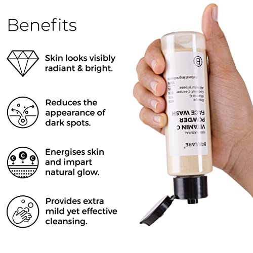 Brillare Vitamin C Face Wash for Pigmentation & Dark Spots, Coconut & Orange Face Wash for Skin Brightening, 100% Natural Powder Facewash, 30g
