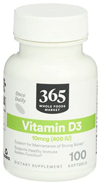 365 Vitamin D3 400 IU, 100 Softgels