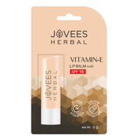 Jovees Herbal Vitamin E Lip Balm with SPF 15 For Soft, Glossy And Supple Lips | 24 Hour Hydration | Rejuvenates Dark, Pigmented, Dry, Chapped And Sun Damage Lips- 5g
