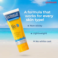 La Shield Pollution Protect SPF 50 Mineral Sunscreen Gel | PA+++ | Lightweight & Oil free | Moisture boost formula | Water resistant | All Skin types | 80 gm