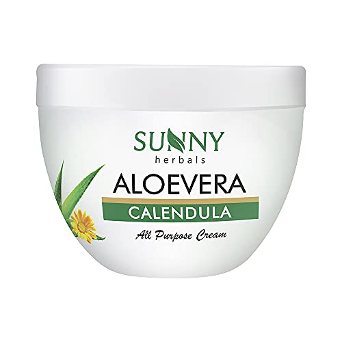 Sunny Herbals Aloevera & Calendula All Purpose Face Cream | Helps Prevent Scarring & Sunburn | Calendula Suitable For Delicate Skin | Aloevera Helps To Moisturize Skin & Gives a Healthy Glow, 500 gm