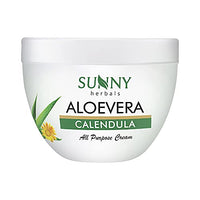 Sunny Herbals Aloevera & Calendula All Purpose Face Cream | Helps Prevent Scarring & Sunburn | Calendula Suitable For Delicate Skin | Aloevera Helps To Moisturize Skin & Gives a Healthy Glow, 500 gm