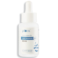 Plum 10% Niacinamide Serum with Rice Water | Provides Clear, Glowing & Brightening Skin | for Acne Prone, Combination, Oily & Sensitive Skin | Oil Control & Anti Acne Face Serum for Women & Men | 30ml