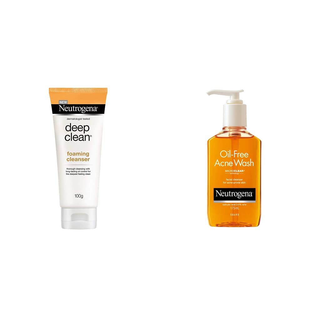 Neutrogena Deep Clean Foaming Cleanser, 100g And Neutrogena Oil Free Acne Face Wash, 175ml
