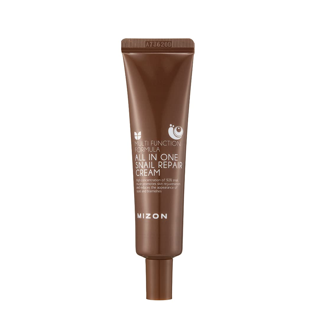 MIZON All in One Snail Repair Cream, Snail Line, Face Moisturizer, Snail Mucin Extract, Wrinkle Care, Blemish Care, Without Stickiness, Korean Skincare (35ml/1.18oz)