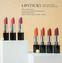 Barva Natural & Moisturising Lipsticks made using Pure Ghee, Kokum butter and Mineral Colours, 4.3g (Burgundy + Fuchsia + Rose Damask)