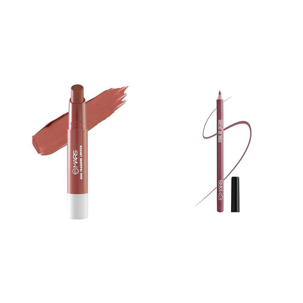 MARS Matte Super Stay Lipstick Waterproof Lipstick for Women (2.6 gm) (10-ROYALTY) Matte Lip Liner | One Swipe Smooth Application | Long Lasting Lip Pencil (1.4gm) (18-MAUVE MAGIC)