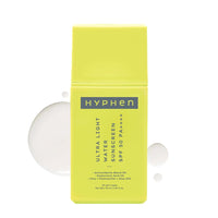 Hyphen 1% Hyaluronic Ultra Light Water Sunscreen SPF 50 PA ++++ | Broad Spectrum & Blue Light Protection | No White Cast | 5% Antioxidants Niacinamide Vitamin E | Korean Sun cream for Men Women | 50ml