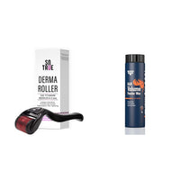 Sotrue Derma Roller For Hair Growth 0.5 mm with 540 Titanium Needles and Beardhood Hair Volumizing Powder Wax 20g