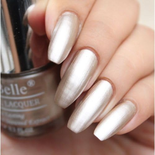 DeBelle Gel Nail Polish Chrome Beige (Metallic Beige Nail Paint)|Non UV - Gel Finish |Chip Resistant | Seaweed Enriched Formula| Long Lasting|Cruelty and Toxic Free| 8ml