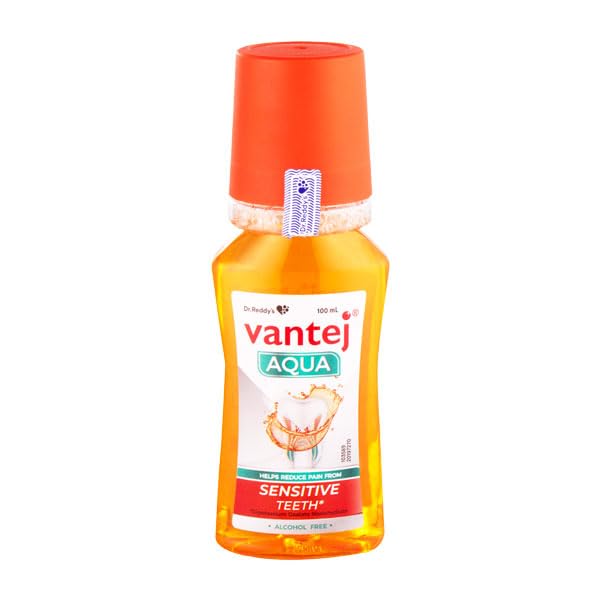 Dr. Reddy's Vantej Aqua Advanced Protection Mouthwash | Perfect for Sensitive Teeth | Fast Acting Pain Relief in Just 3 Days | Fresh Minty Breath | 100 ml.