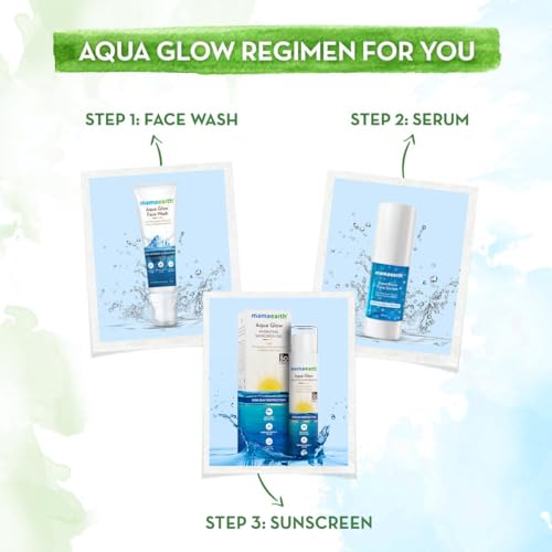 Mamaearth Aqua Glow Hydrating Sunscreen Gel with Himalayan Thermal Water and Hyaluronic Acid | Shields from UVA & UVB Rays | Blue Light Protection | For All Skin Types | For Men & Women | 50g
