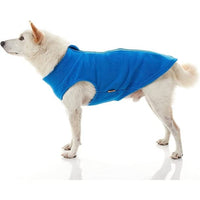 Gooby Zip Up Fleece Dog Sweater - Blue, 2X-Large - Warm Pullover Fleece Step-in Dog Jacket with Dual D Ring Leash - Winter Small Dog Sweater - Dog Clothes for Small Dogs Boy and Medium Dogs