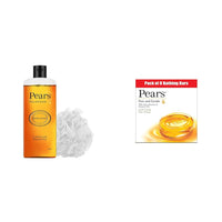 Pears Pure and Gentle Body Wash 250 ml & Pears Pure & Gentle Soap Bar (Combo Pack of 8) - With Glycerin for Soft