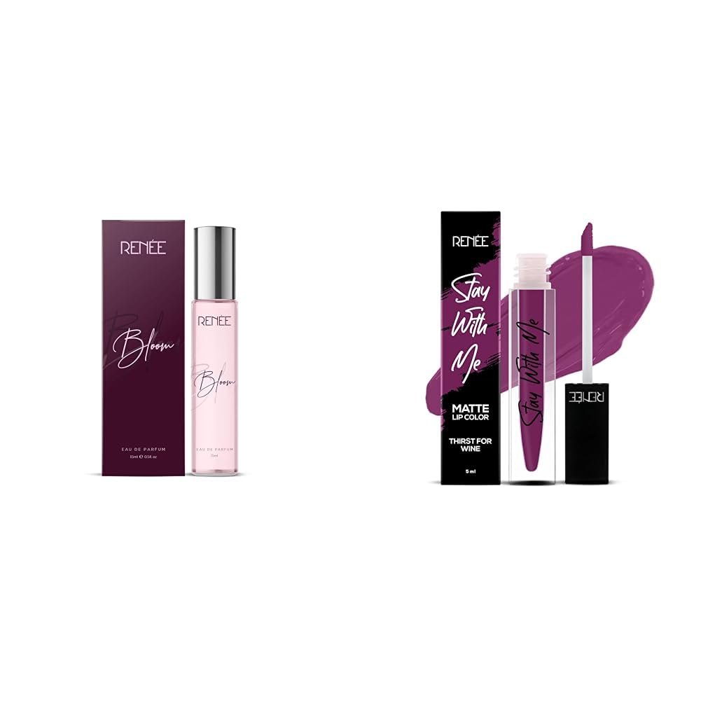 RENEE Eau De Parfum Spray Bloom 15ml & RENEE Stay With Me Matte Lip Color for Women