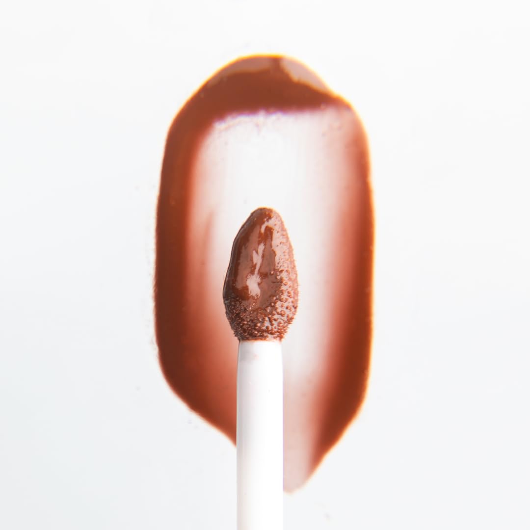 MyHues HyGlow Lip Elixir, Lip Gloss and Oil Hybrid, Nourishing Jojoba, Almond, Squalane 100% (Plant Derived), Shea Butter, Moisturizing, Buildable Colour, Glossy Finish - Caramel Brown (Amya)