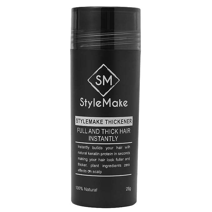 STYLEMAKE Thickener Hair Loss Concealer - Hair Building Fibers 28Gm - Hair Fibers For Thin & Fine Hair - Hair Thickening Fibers For Men & Women (Dark Brown), 28 Grams