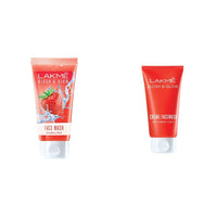 Lakmé Blush & Glow Gel Face Wash, Strawberry Blast, 100G And Strawberry Creme Face Wash, 100G