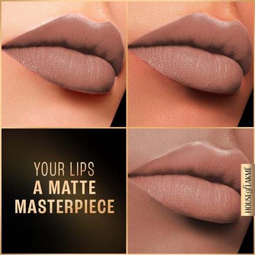 LAKMÉ Forever Matte Liquid Lip, 16Hr Lipstick, Lightweight & Transferproof - Nude Latte 5.6Ml