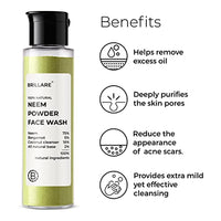 Brillare Neem Face Wash for Acne & Pimples, Rich with Bergamot for Clear Skin, 100% Natural Powder Facewash Fights with Acne-Causing Agents, Clear Skin from Dirt & Pollution, 30g
