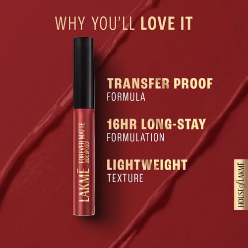 LAKMÉ Forever Matte Liquid Lip, 16hr Lipstick, Lightweight & transferproof - Pink Dust 5.6ml