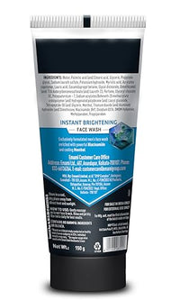 Smart And Handsome Instant Brightening Face Wash |Washes off Fine Pollutants*|Fades Dark Spots | Oil-Free Look, Instantly | Power of Niacinamide and Menthol | 150g