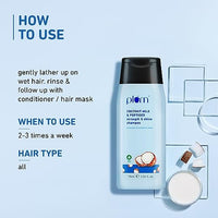 Plum Coconut Milk & Peptides Shampoo for Dry & Frizzy Hair | Provides 22X Shiny & Softer Hair | Paraben-Free | Hair Shampoo for Women & Men | for Straight, Wavy & Rough Hair | pH Balanced | 75ml