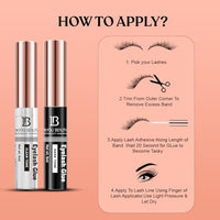 Lakyou Beauty Eyelash Glue | Clear & Dark Tone | Long Lasting | Latex Free | Pack of 2