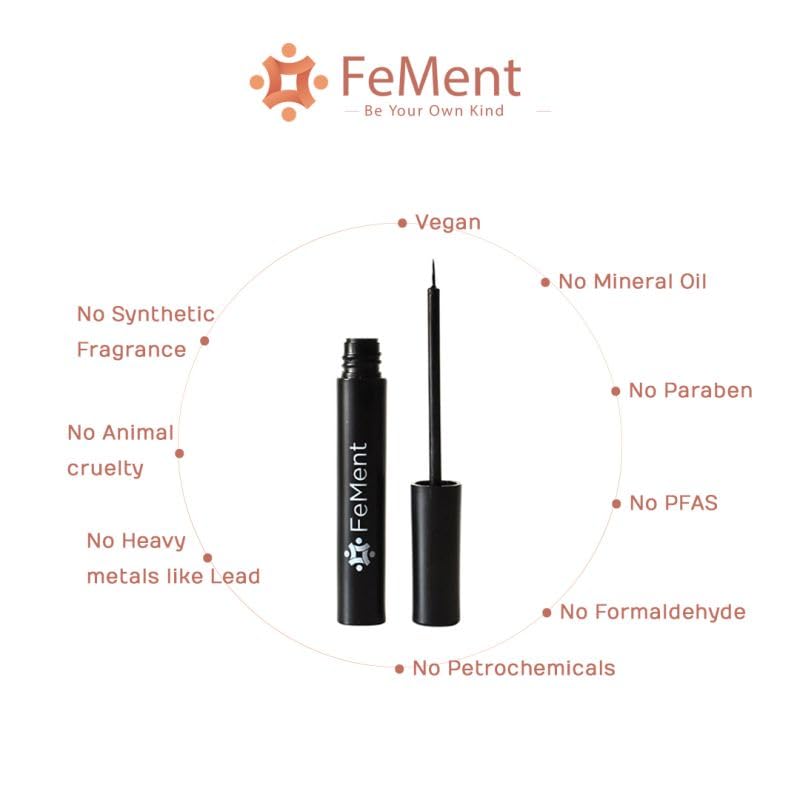 FeMent Clean Beauty Aqua Eye Liner, Intense Pigment, Long Lasting, Clean & Lightweight, Water & Smudge Resistant (Mysterious (BLACK))