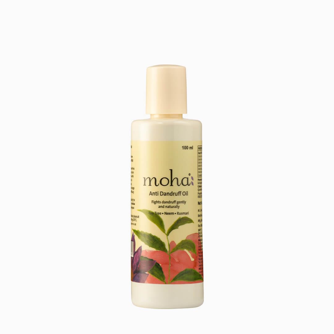 moha: Anti Dandruff Oil With Benefits Of Tea Tree Oil, Neem Oil, Hibiscus OIl, Rosemary Oil | Unisex Hair Oil For All Hairs - 100ml (Pack of 1)