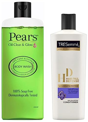 TRESemme Hair Fall Defense Conditioner, 190ml & Pears Oil Clear and Glow Shower Gel, 250ml