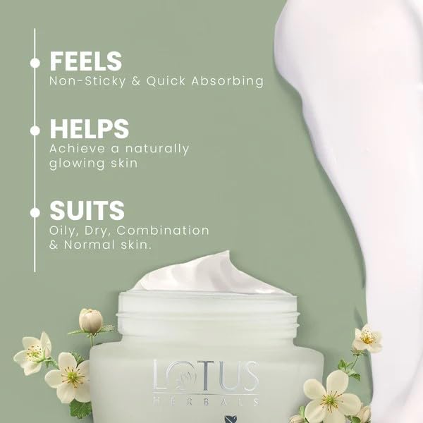Lotus Herbals Whiteglow Gel Cream 60g, Nourishing Night Cream 60g, Set of 2