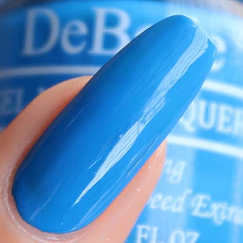 DeBelle Gel Nail Polish La Azure (Blue Nail Paint)|Non UV - Gel Finish |Chip Resistant | Seaweed Enriched Formula| Long Lasting|Cruelty and Toxic Free| 8ml