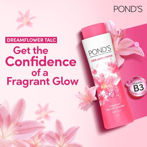 POND'S Dreamflower Fragrant Talc Powder with Vitamin B3, Pack of 1, 100gm