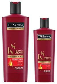 TRESemme Keratin Smooth Shampoo 340 ml & Smooth Shampoo, With Keratin And Argan Oil For Straighter, Smoother And Shinier Hair, 185 ml