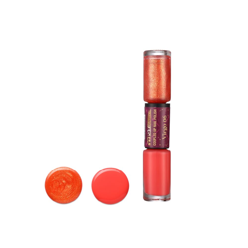 Typsy Beauty Coupled Up Nail Polish | Quick Drying | Toxin Free | Glossy Gel Finish | Long Lasting | Chip Resistant | 2 In 1 Nail Paint | Virgo 06 | 10 ml