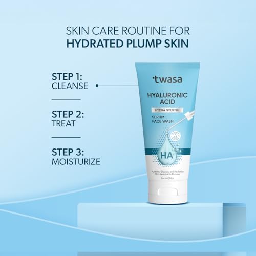Twasa Hyaluronic Acid Serum Face Wash For Hydrating, Gentle Cleanses & Non-Drying Formula for Glowing Skin, Daily Face Wash For Dry Skin, Normal Skin & Sensitive Skin,100 ml
