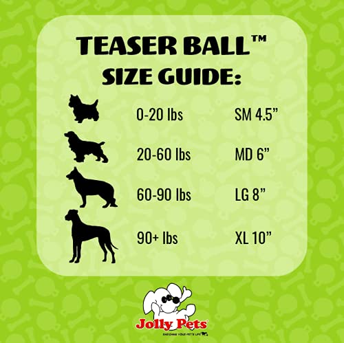 Jolly Pets Teaser Ball Dog Toy, Medium/6 Inches, Blue, 6-Inch Teaser Ball, Blue Medium (6 in)