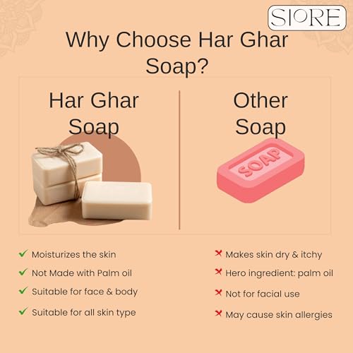 HarGhar Sandalwood & Saffron Bath Soap, 200g, Pack of 2, Handmade, Paraben Free