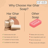 HarGhar Sandalwood & Saffron Bath Soap, 200g, Pack of 2, Handmade, Paraben Free