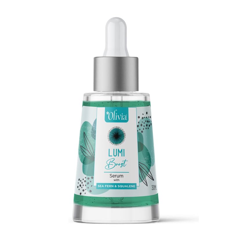 Olivia Lumi Boost Face Serum with Sea Fern & Squalene | For Reducing Pigmentation & Even Skin Tone | Skincare for Acne Prone Skin | Simple Serum for Glowing Face – 30ml