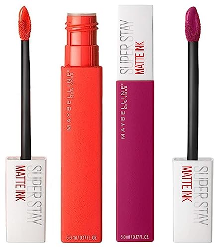Maybelline New York Super Stay Matte Ink Liquid Lipstick, 120 Artist, 5g & Maybelline New York Super Stay Matte Ink Liquid Lipstick, 25 Heroine, 5ml