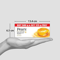Pears Pure & Gentle Soap Bar (Buy 4 get 1 free) - With Glycerin for Soft, Glowing Skin & Body, Paraben-Free Body Soaps For Bath