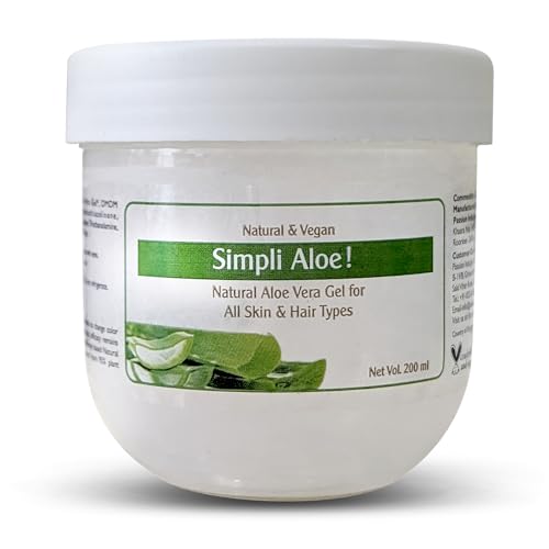 Passion Indulge Pure Aloe Vera gel for Face- 200 ml | BUY 1 GET 1 FREE Simpli Gel | Multipurpose Natural aloe vera Gel for Skin & Hair | For acne & marks | Provides deep hydration