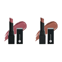 SUGAR Cosmetics - Longwear Matte Lipstick - 13 Rose Job (Rose Mauve) - 3.5 gms - Water-Resistant & SUGAR Cosmetics - Longwear Matte Lipstick - 15 Beige Turner (Nude Brown